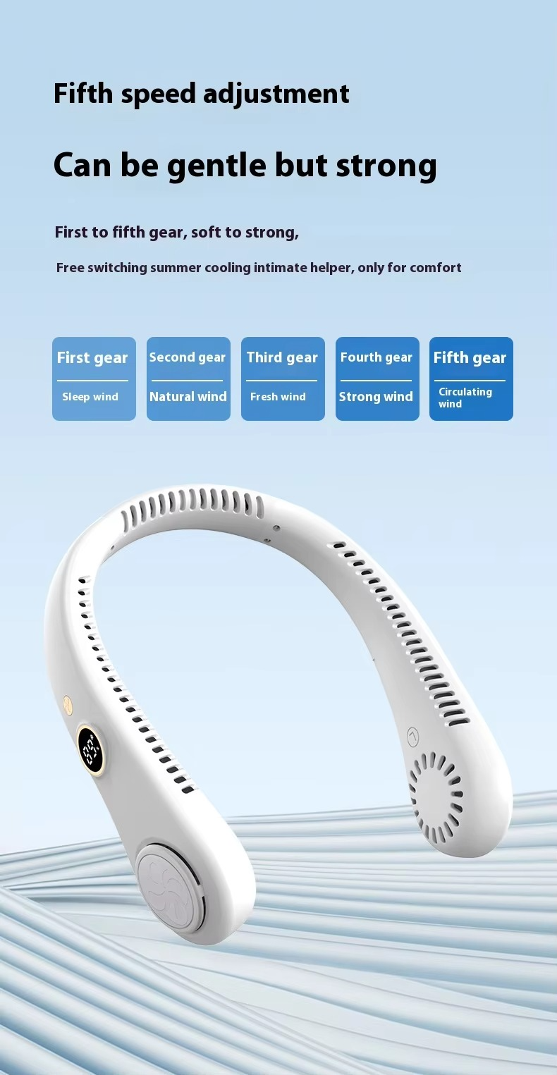 1500 MAh Bladeless Handsfree High Wind Neck Fan