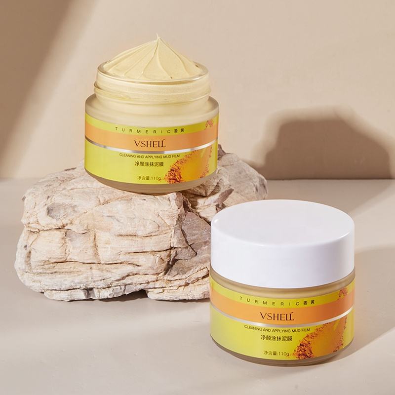 Turmeric Ayuverda Organic Kaolin Clay Mask Detox Purify Pores Blackheads Oil Control Prevents Acne Growth Facial mask