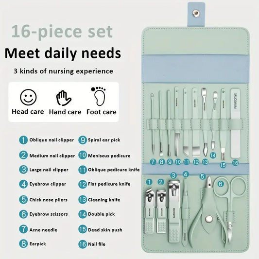 16pc Nail Clipper Manicure Set