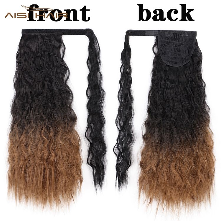 Synthetic Wavy Ponytail Hair Extension Wrap Around Fiber Hair extension with Heat Resistance