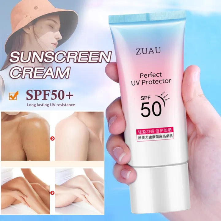 100% Authentic ZUAU Sun block for face and body SPF 50+ PA+++ UV Shield Sunscreen Repair Brighten Cream Moisturizer Facial Body Sunblock Sunscreen Brightening Sunscreen sun block for men and women