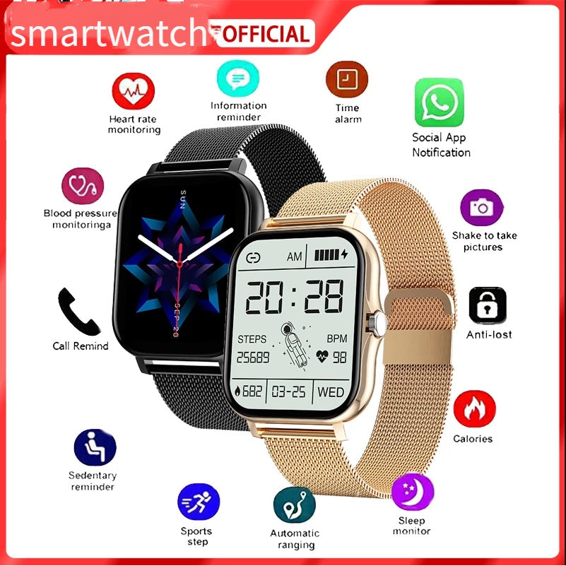 High Quality Y13 Waterproof Stainless Steel Smartwatch Luxury Fitness Sports Android Smart Watch with extra free silicone straps