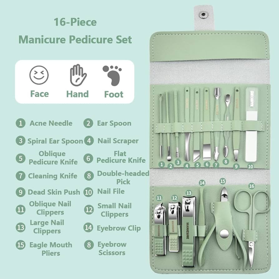 16pc Nail Clipper Manicure Set