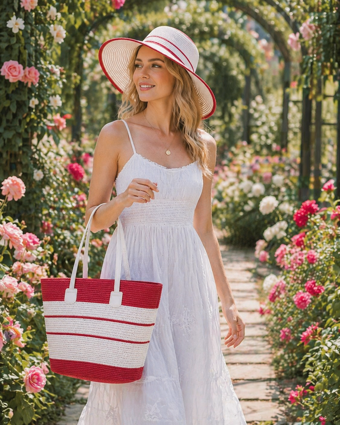 Luxe Straw Beach Bag & Hat Set