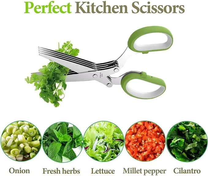 5 Blades Stainless Steel Kitchen Scissors for Herbs and Vegetables