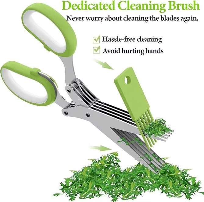 5 Blades Stainless Steel Kitchen Scissors for Herbs and Vegetables