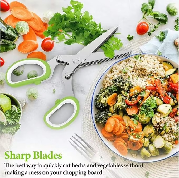 5 Blades Stainless Steel Kitchen Scissors for Herbs and Vegetables