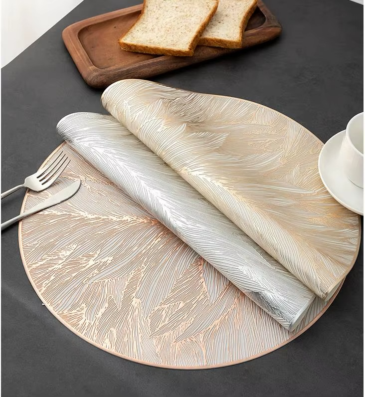 6pc Luxurious Gold table Mats set, Floral, Rectangular and Round.