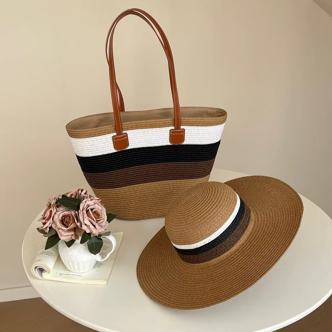 Luxe Straw Beach Bag & Hat Set