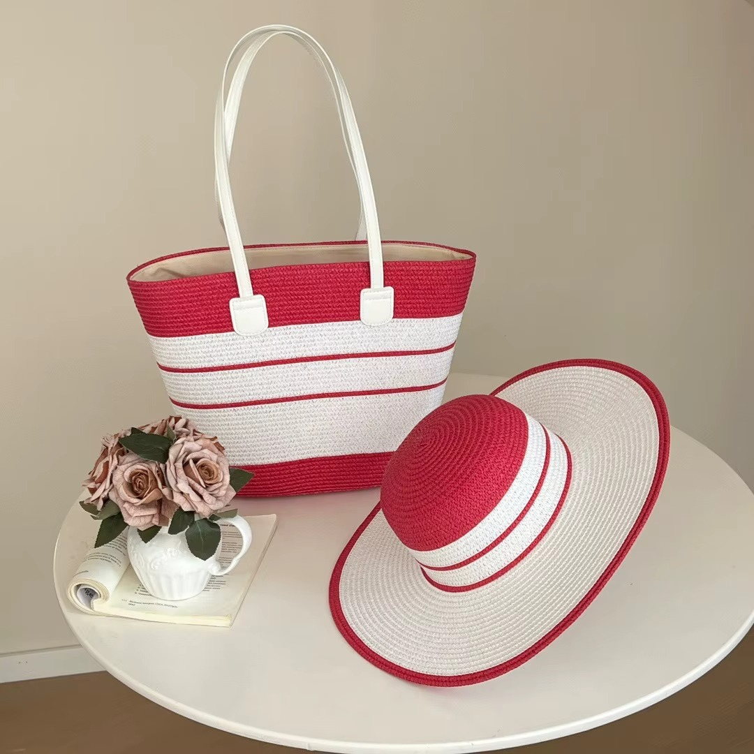 Luxe Straw Beach Bag & Hat Set