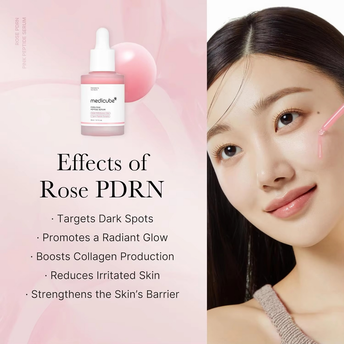Medicube PDRN Pink Peptide Serum Korea Vegan Skincare Hydrating Moisturizing Firming Even Skin Tone