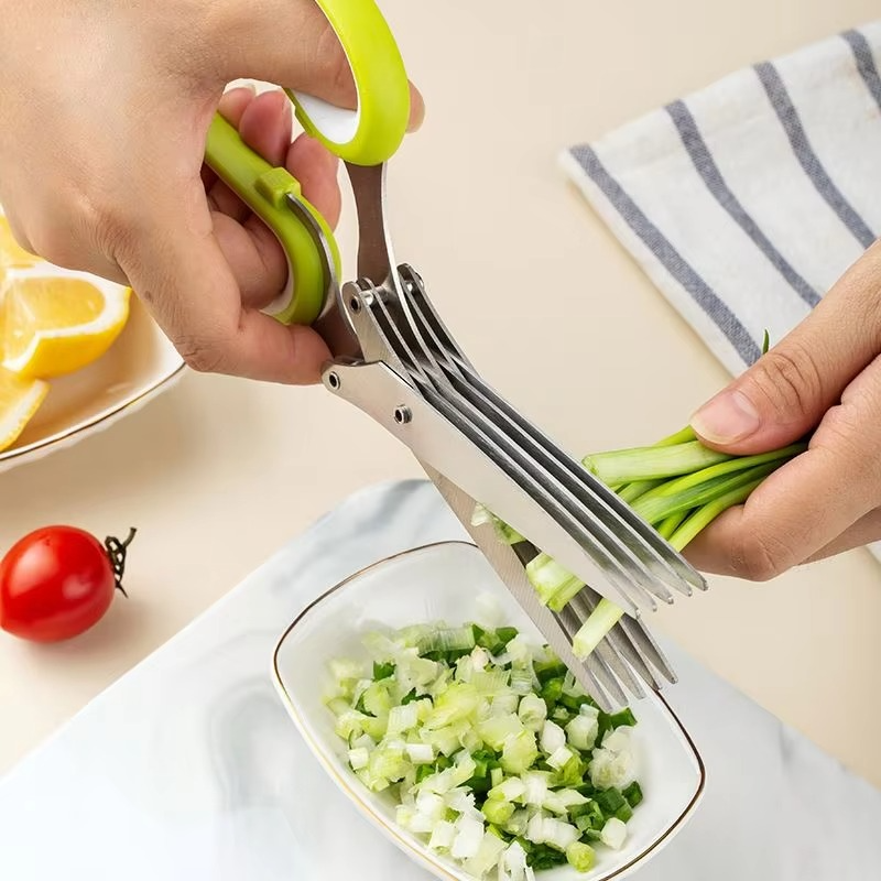 5 Blades Stainless Steel Kitchen Scissors for Herbs and Vegetables