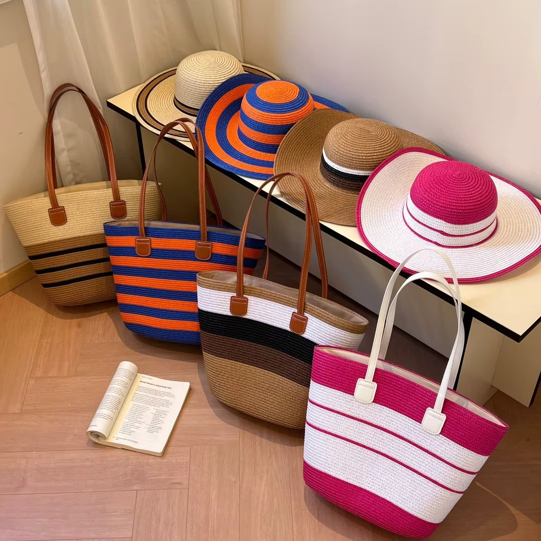 Luxe Straw Beach Bag & Hat Set