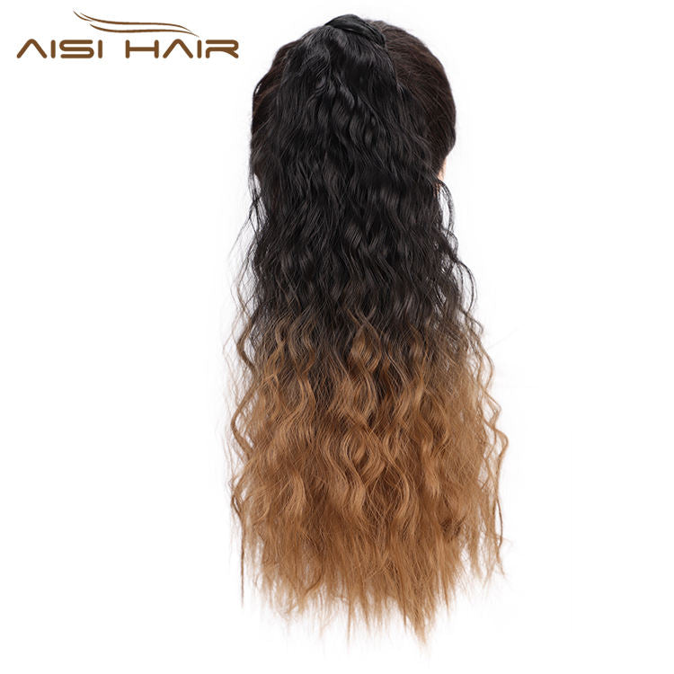 Synthetic Wavy Ponytail Hair Extension Wrap Around Fiber Hair extension with Heat Resistance