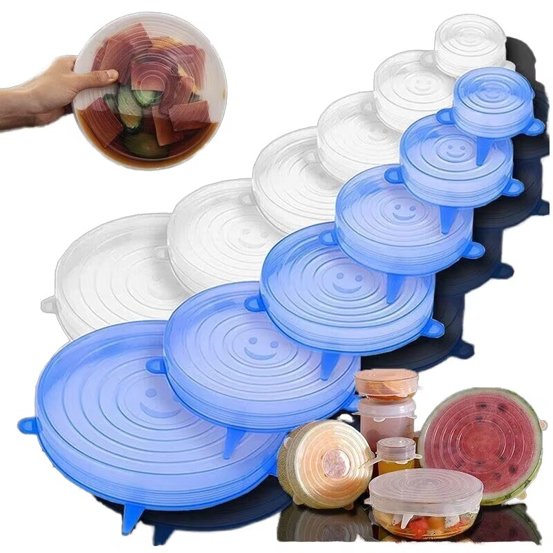 6pc Stretchable Silicone food covers for Food and Fruits