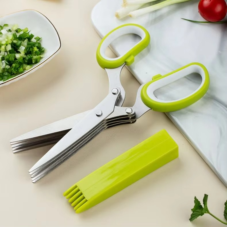 5 Blades Stainless Steel Kitchen Scissors for Herbs and Vegetables