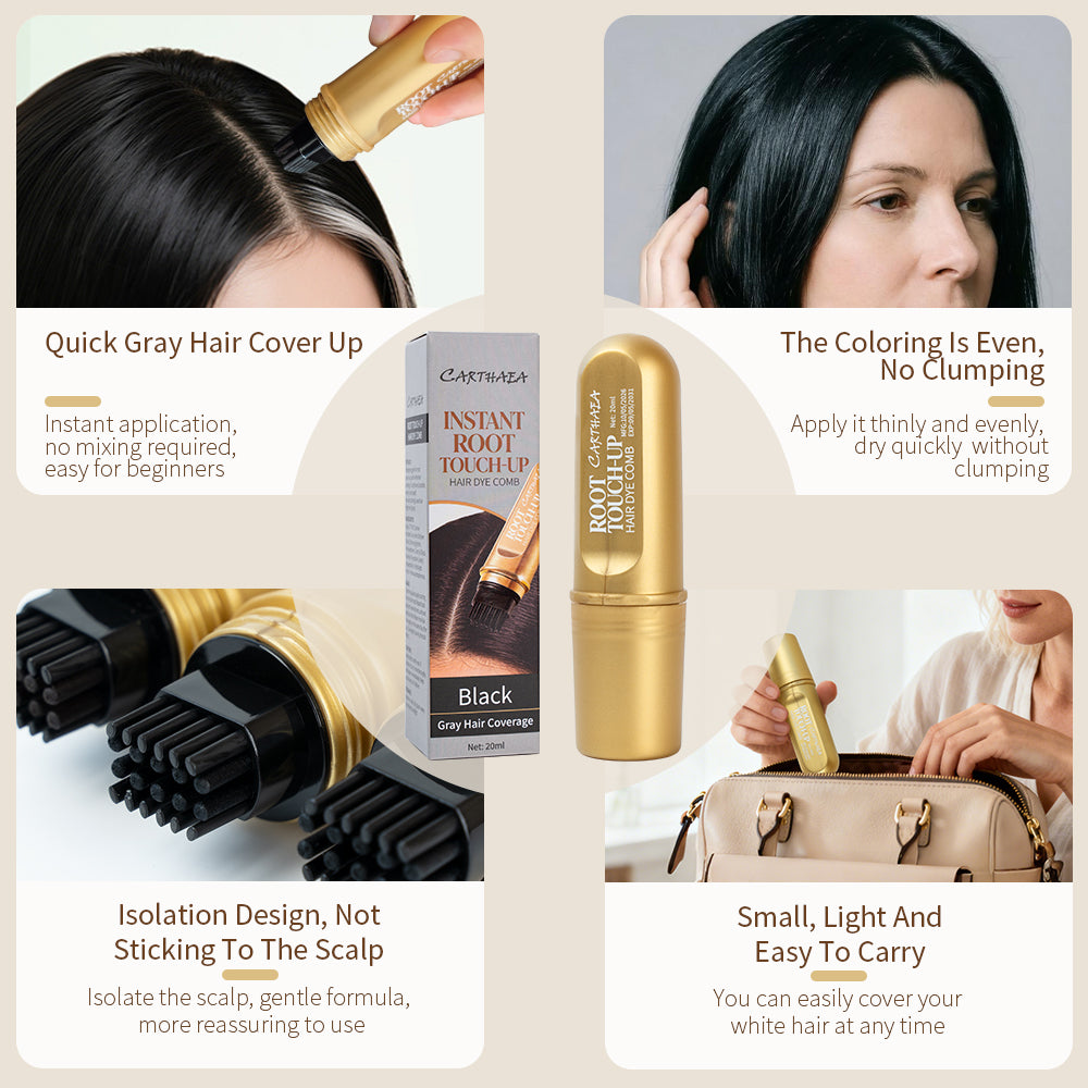 Waterproof Black Hair Dye Stick With Comb color Black Ammonia free