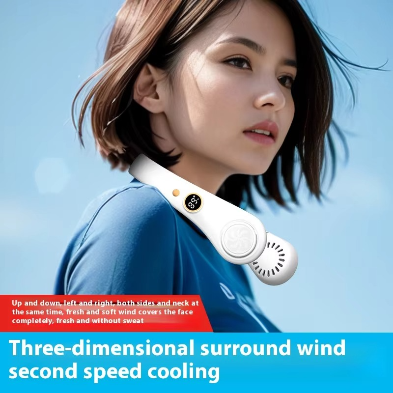 1500 MAh Bladeless Handsfree High Wind Neck Fan