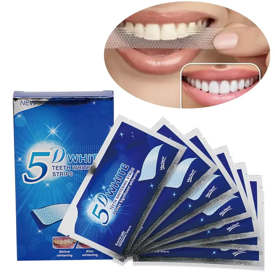 5D Teeth Whitening Strips - Powerful Stain Removal 7 Pairs