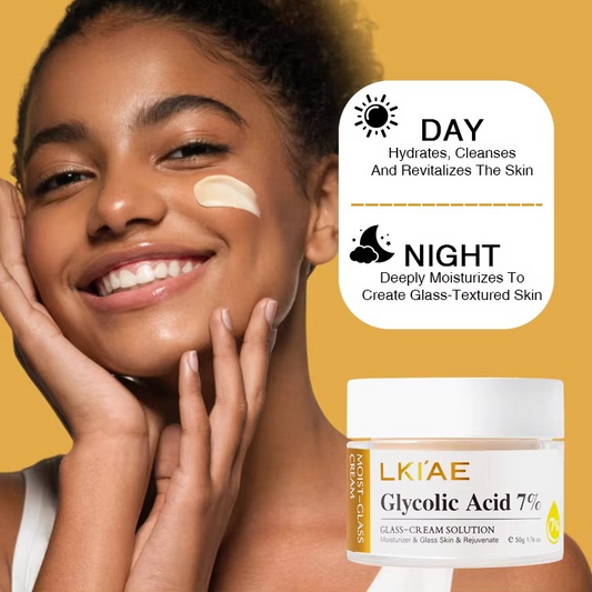 Glycolic Acid 7%  Hydrating Exfoliating Beauty Face Cream for Glass Like Glowing Skin