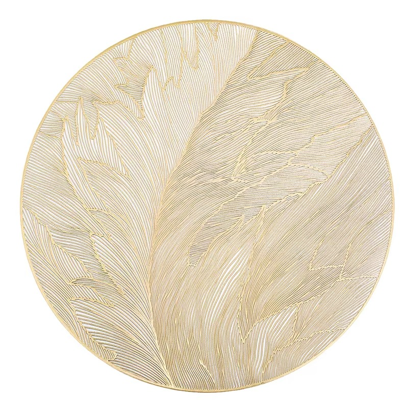 6pc Luxurious Gold table Mats set, Floral, Rectangular and Round.