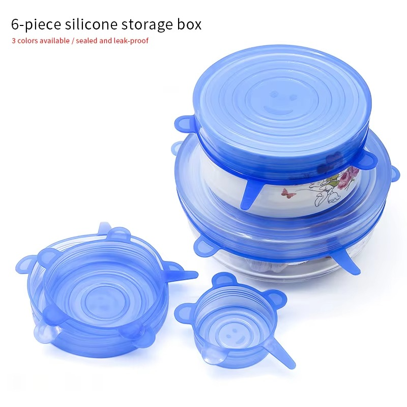 6pc Stretchable Silicone food covers for Food and Fruits