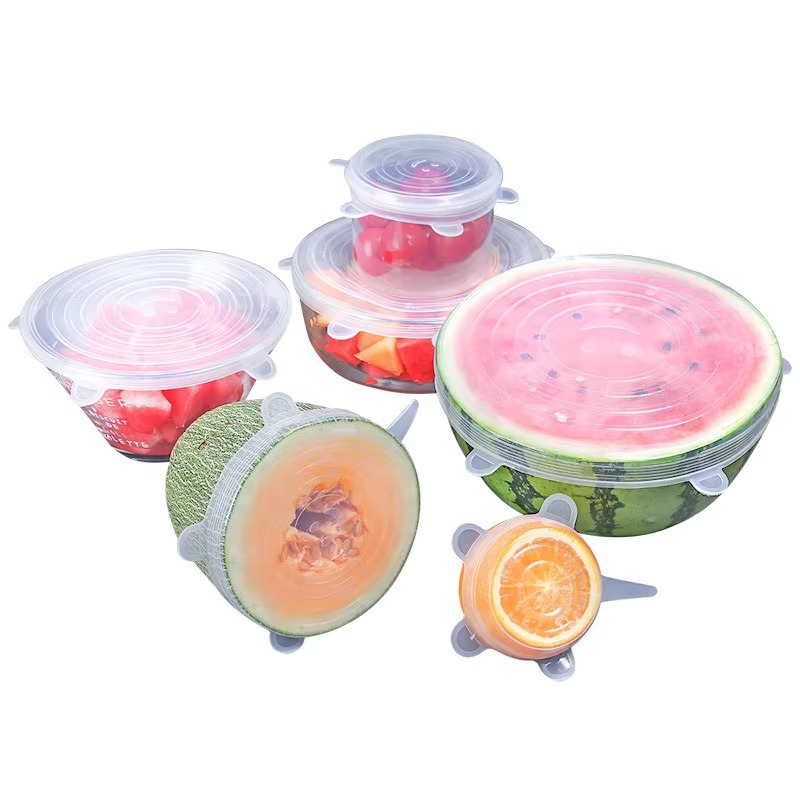 6pc Stretchable Silicone food covers for Food and Fruits