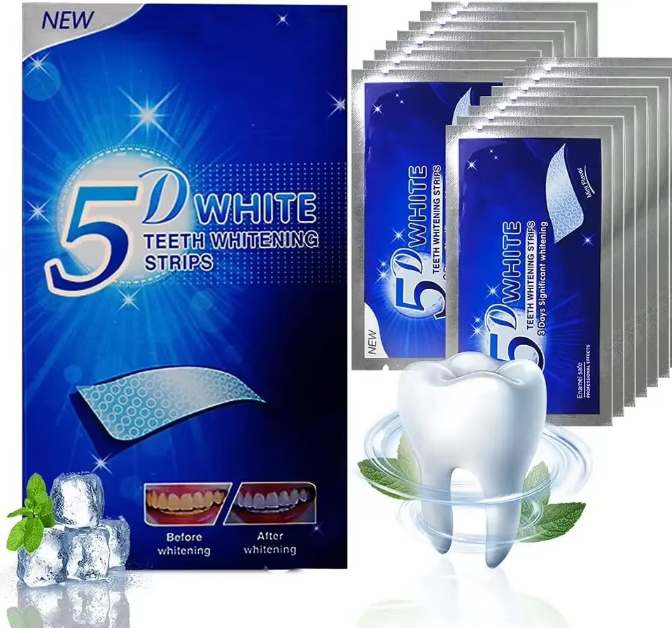 5D Teeth Whitening Strips - Powerful Stain Removal 7 Pairs