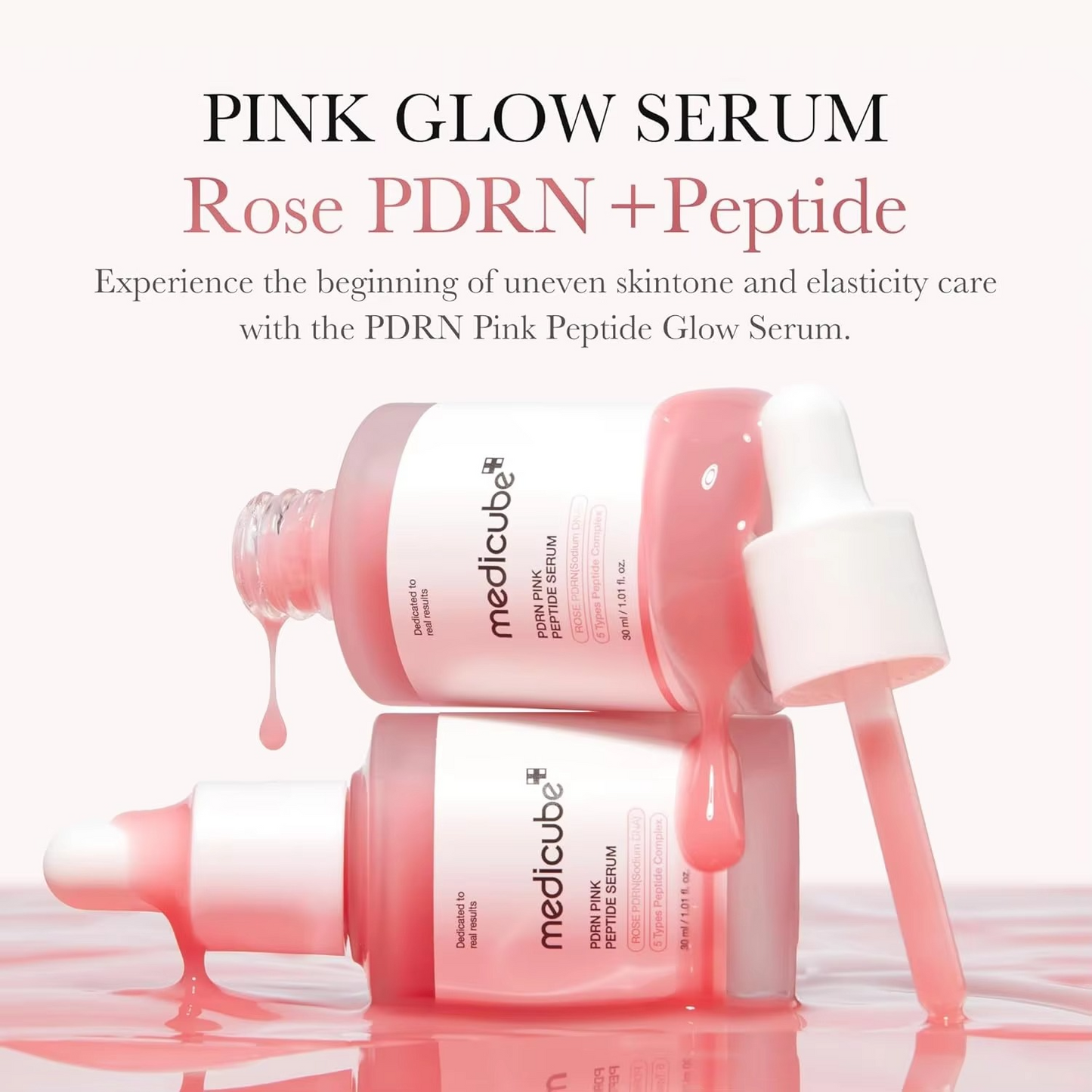 Medicube PDRN Pink Peptide Serum Korea Vegan Skincare Hydrating Moisturizing Firming Even Skin Tone