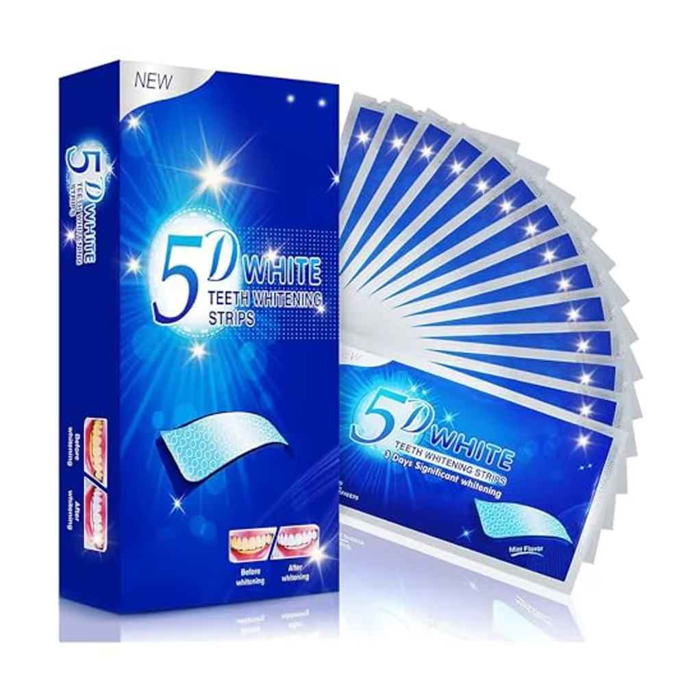 5D Teeth Whitening Strips - Powerful Stain Removal 7 Pairs