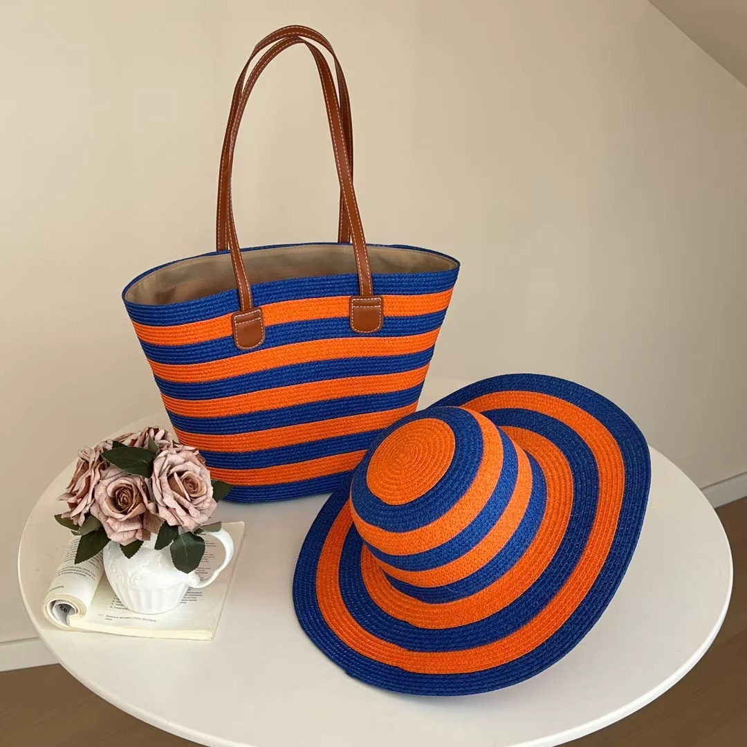 Luxe Straw Beach Bag & Hat Set