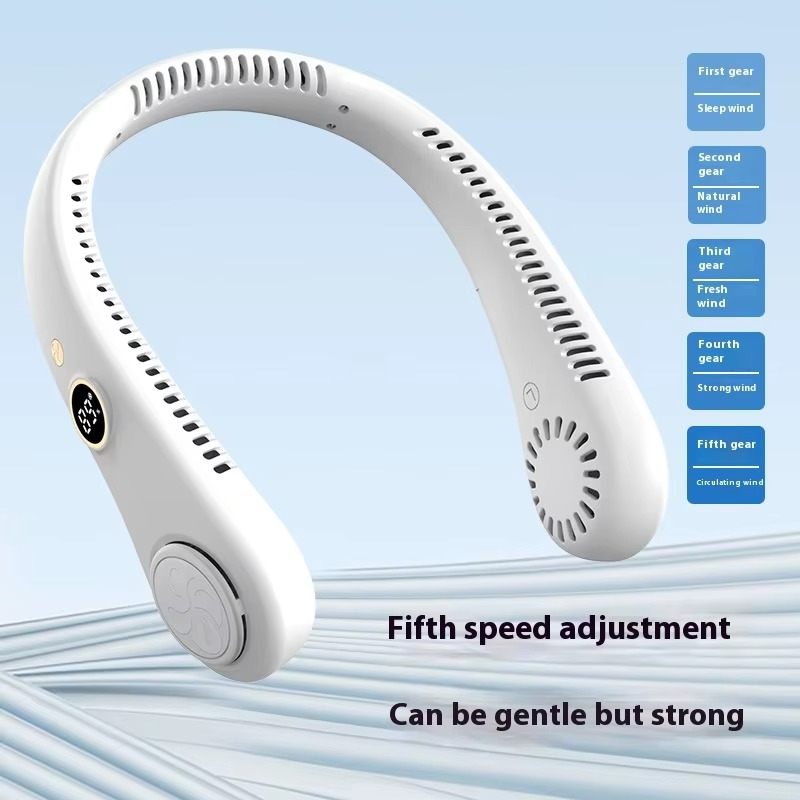 1500 MAh Bladeless Handsfree High Wind Neck Fan