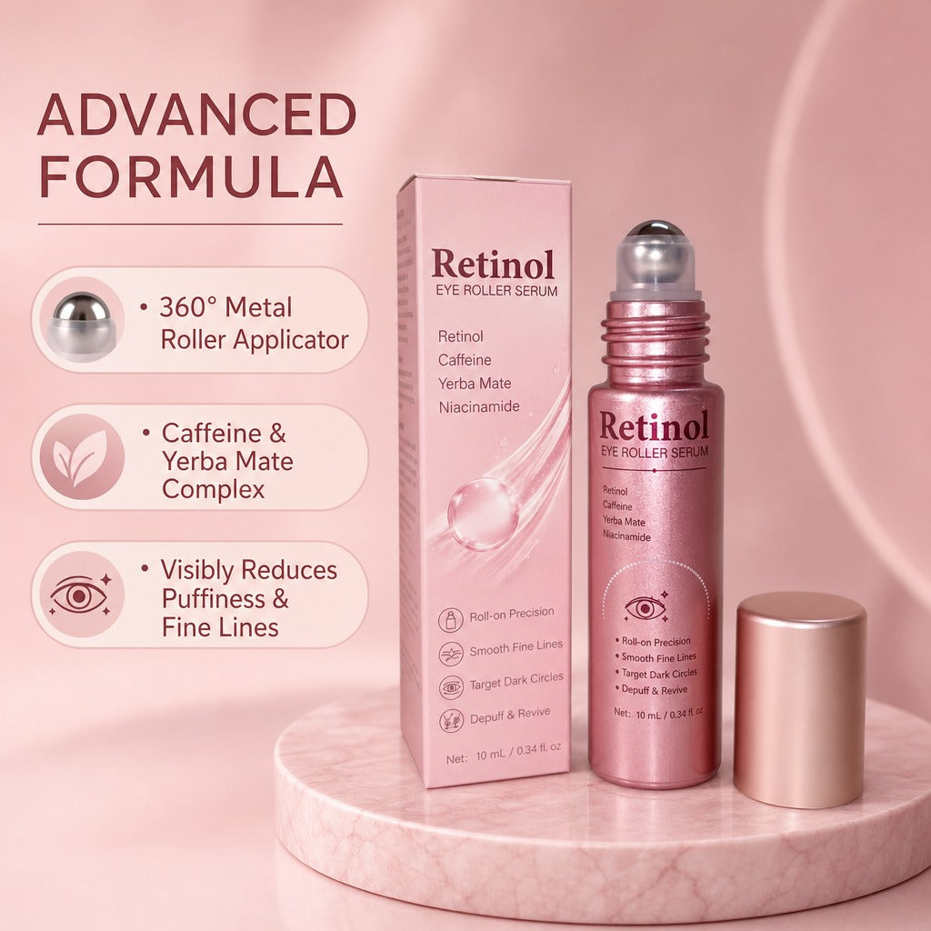 Retinol Eye Roller Serum for Puffy Eyes, Wrinkles and Dark Circles (Buy 1 Get 1 Free)