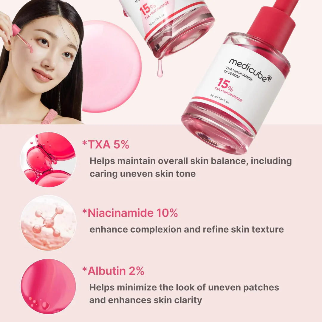 Medicube TXA+Niacinamide 15% Facial Serum for Post Spot Treatment | All-in-One Daily Korean Skincare