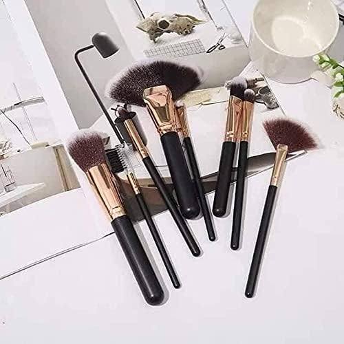 Nine 9 Make-Up Brushes Complete Set Of 8 High Quality Brushes,Cosmetic Brush Set. (black)