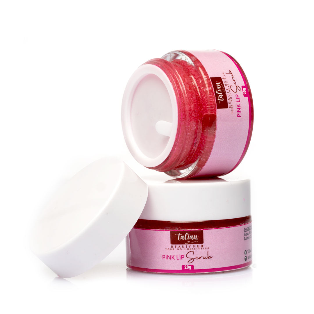 Pink Lip Therapy Combo, Lip Lightening scrub and Lip Cream, lip Nourishing Scrub and balm