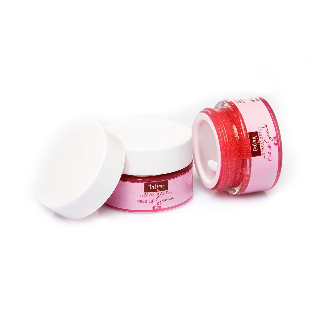 Pink Lip Therapy Combo, Lip Lightening scrub and Lip Cream, lip Nourishing Scrub and balm