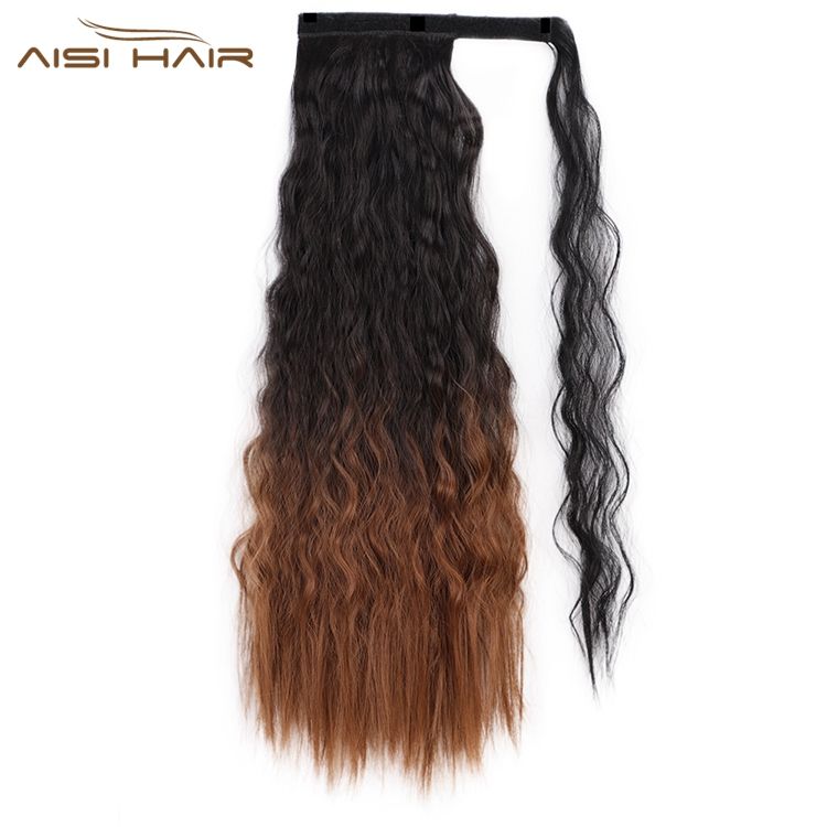 Synthetic Wavy Ponytail Hair Extension Wrap Around Fiber Hair extension with Heat Resistance