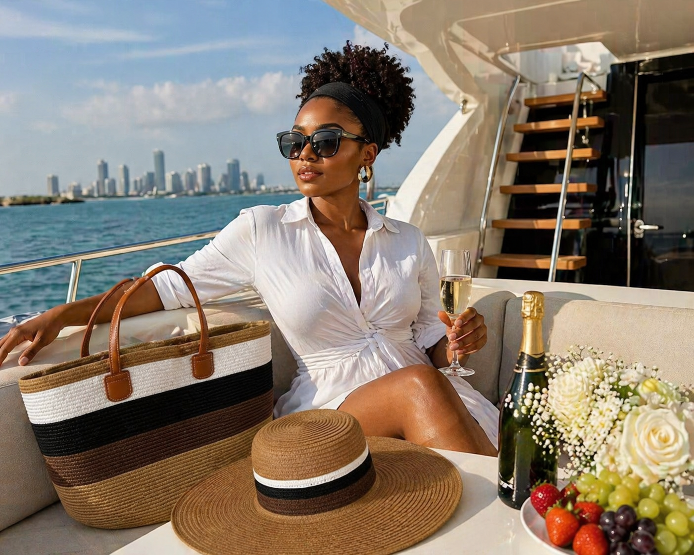 Luxe Straw Beach Bag & Hat Set