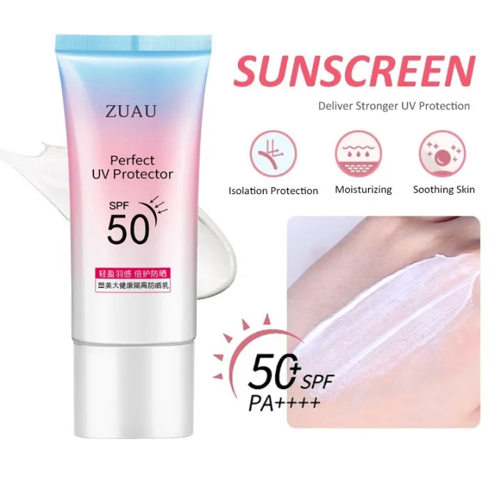 100% Authentic ZUAU Sun block for face and body SPF 50+ PA+++ UV Shield Sunscreen Repair Brighten Cream Moisturizer Facial Body Sunblock Sunscreen Brightening Sunscreen sun block for men and women