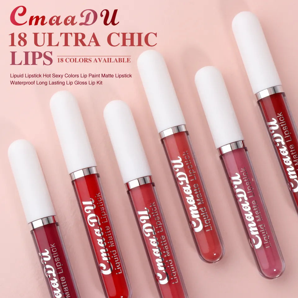 6 Colors/Set Fashion Matte Lip Gloss Sets Natural Moisturize Waterproof Lasting Velvet Sexy Liquid Lipstick