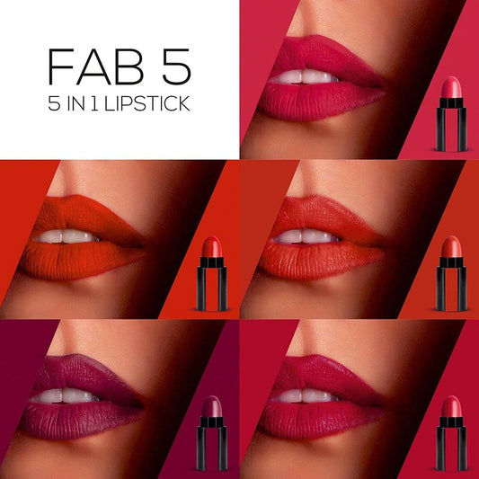 5 in 1 Long Lasting Nude and bright Colors Cosmetic Lipsticks