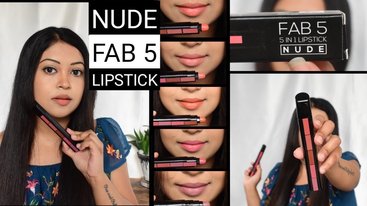 5 in 1 Long Lasting Nude and bright Colors Cosmetic Lipsticks