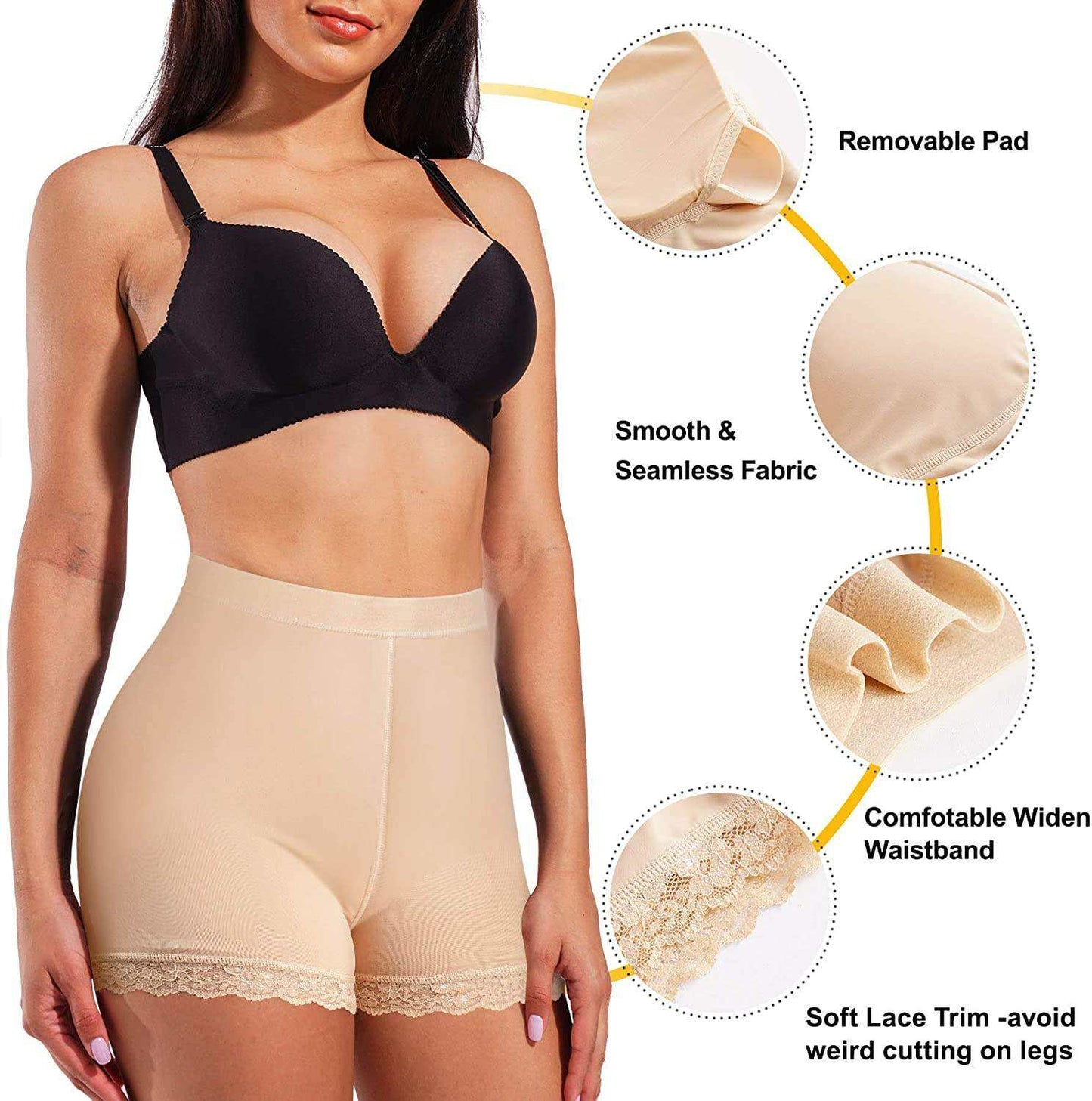 Breathable Lace Underwear Butt Lifter Padded Shapewear