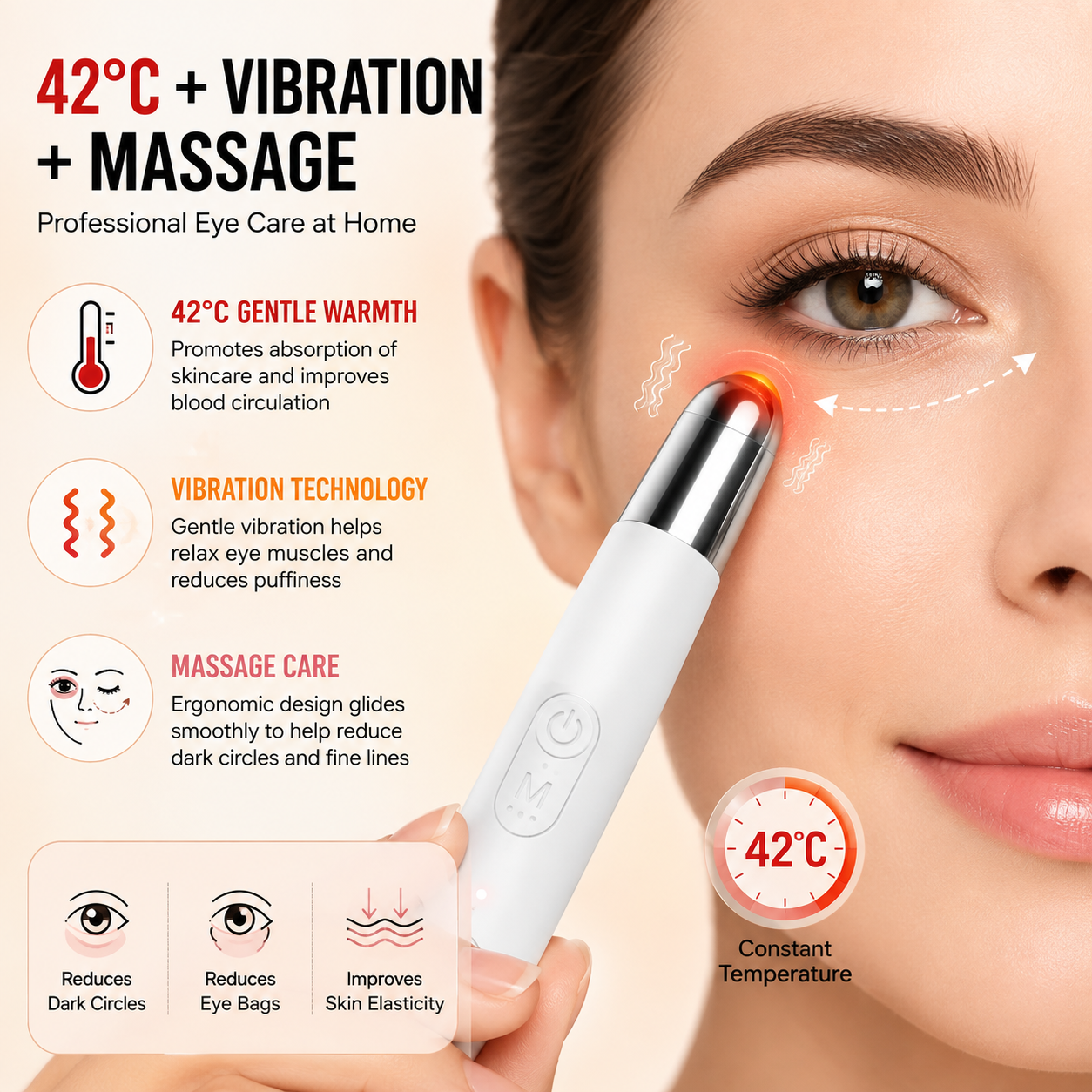 Led Micro Current Electric, Vibration Eye Rejuvenation Device - Eyebags, Dark Circles & Wrinkles