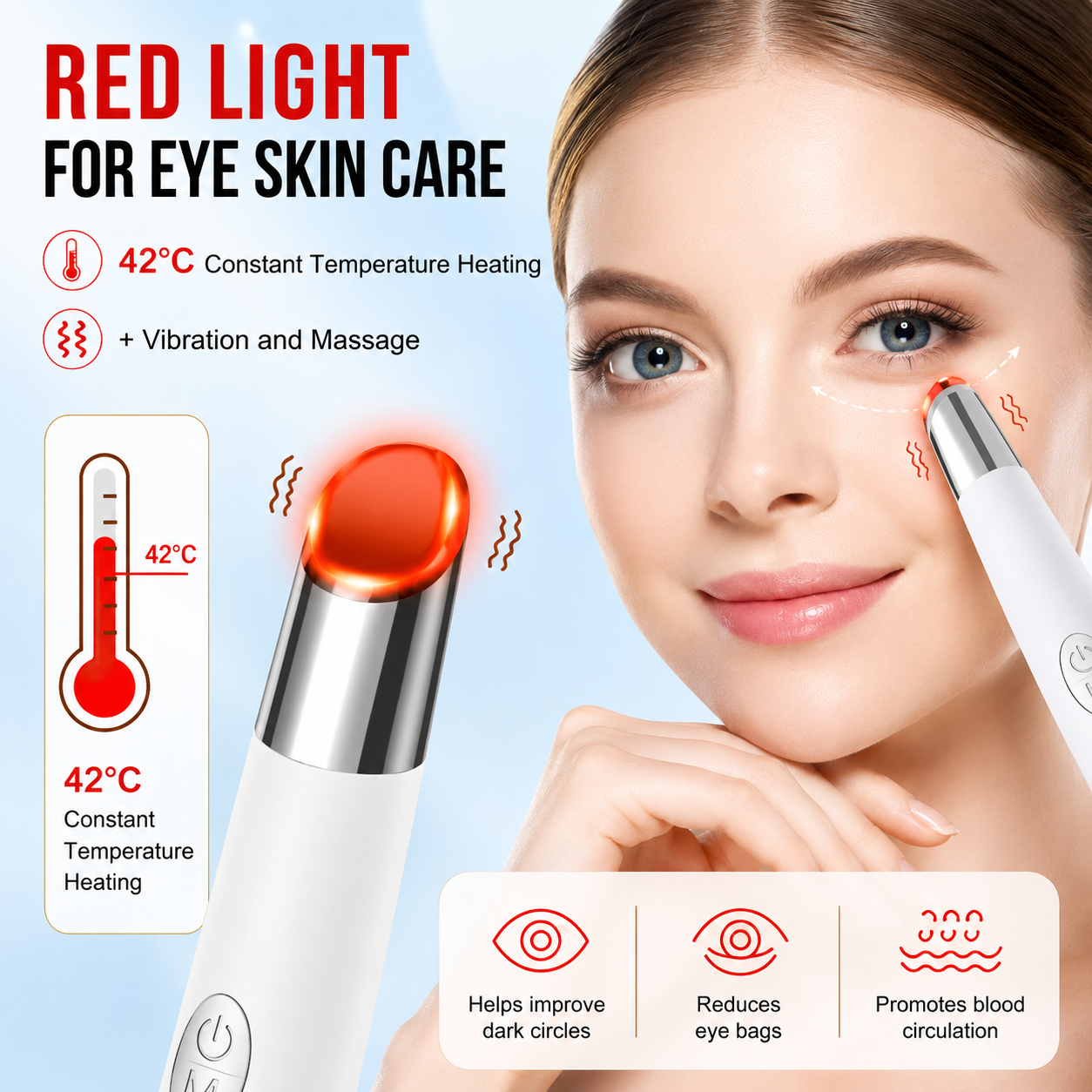 Led Micro Current Electric, Vibration Eye Rejuvenation Device - Eyebags, Dark Circles & Wrinkles
