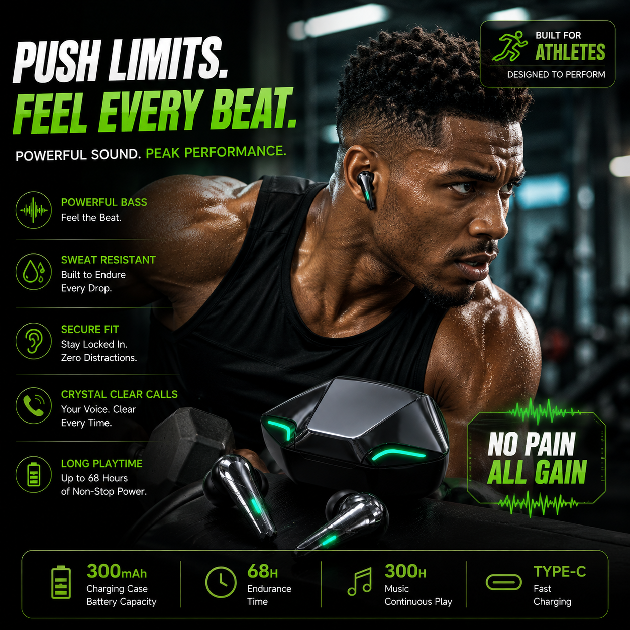 G11 Wireless Immersive Sound Gaming Earbuds – 300mAh Charging Case & Long Battery Life
