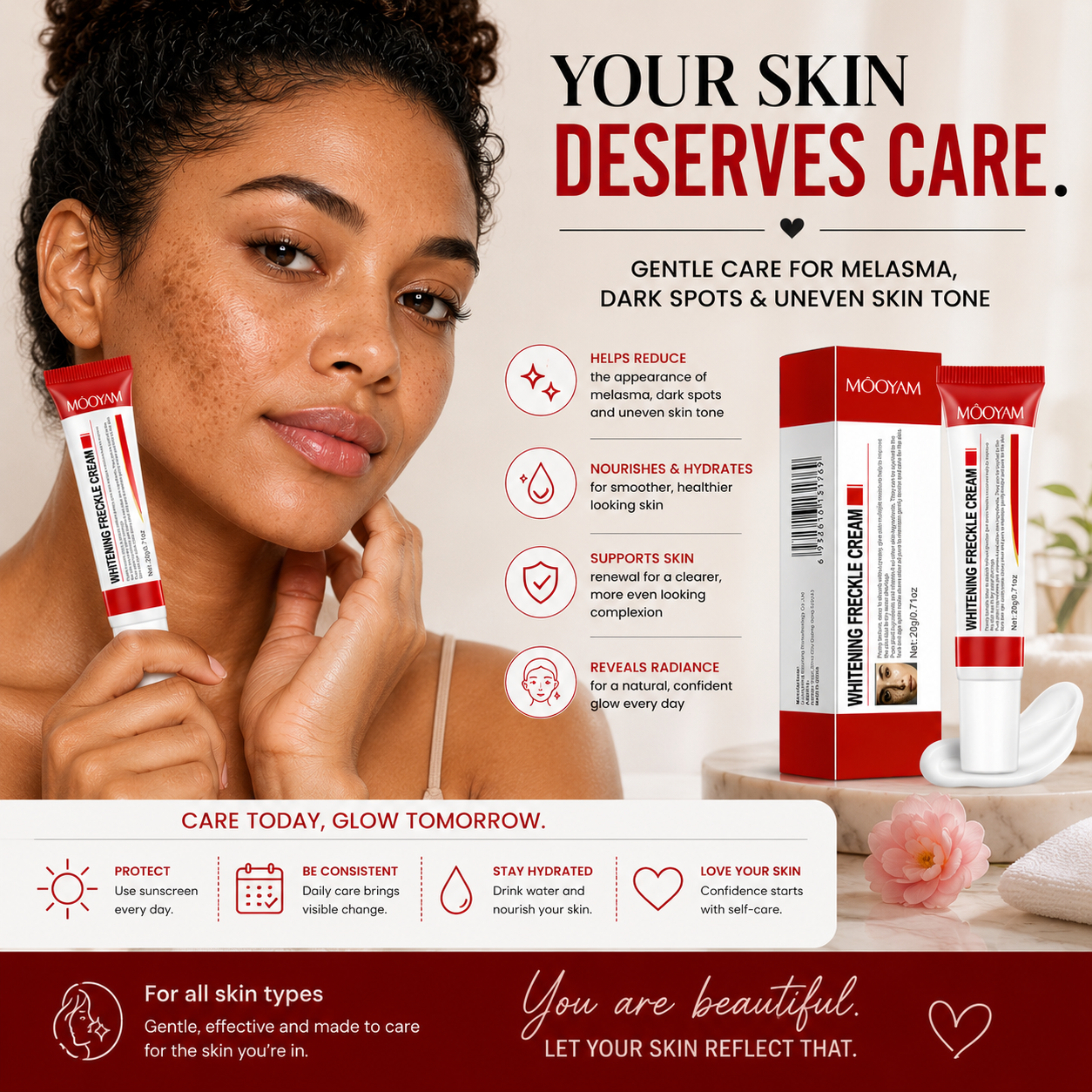 Mooyam Melasma, Freckles and Dark spot Removal Cream