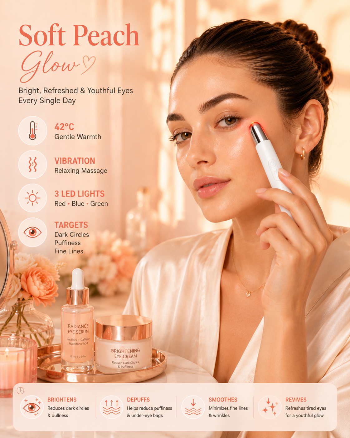 Led Micro Current Electric, Vibration Eye Rejuvenation Device - Eyebags, Dark Circles & Wrinkles