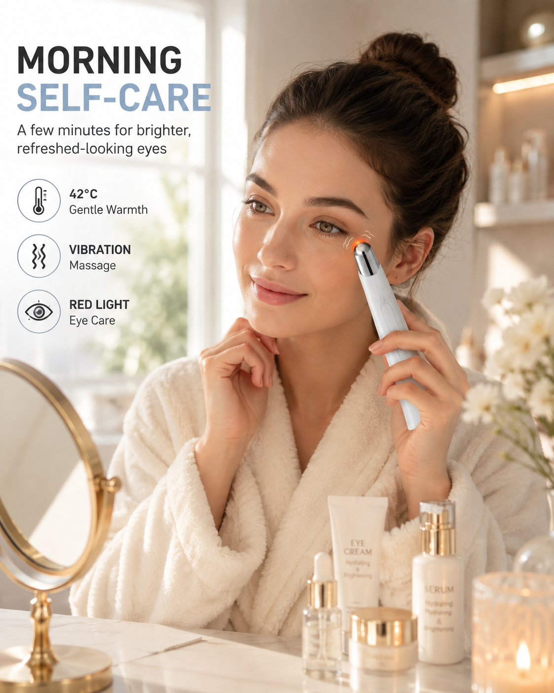 Led Micro Current Electric, Vibration Eye Rejuvenation Device - Eyebags, Dark Circles & Wrinkles